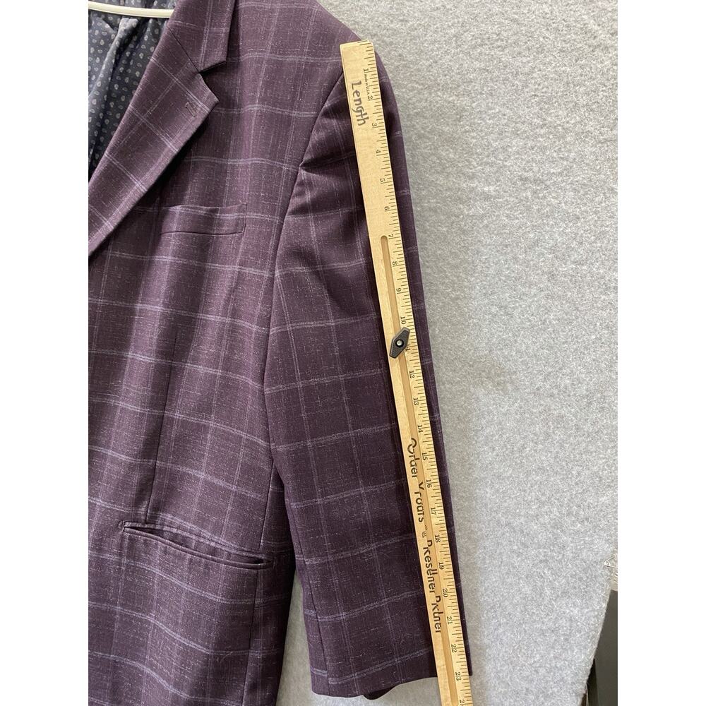 Oak Hill Burgundy Windowpane Sport Coat Blazer 58R 4XL Big Tall Quiet Luxury - Picture 12 of 14